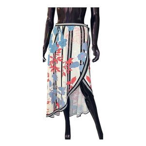 Flying Tomato Women's Floral Wrap Midi Skirt Size L‎ Multicolor Casual
